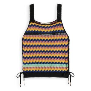 SCOTCH & SODA Crochet Top Womens XL Born To Love Knit Tank Boho Organic Festival